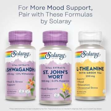 SOLARAY St John's Wort 900 mg, Once Daily Mood Support Supplement, Standardized to 0.3% Hypericin for Brain Health Support and a Balanced Mood, 60-Day Money Back Guarantee | 30 Servings | 30 Tablets