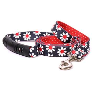Yellow Dog Design Black Daisy Uptown Dog Leash - Durable & Stylish for Active Dogs