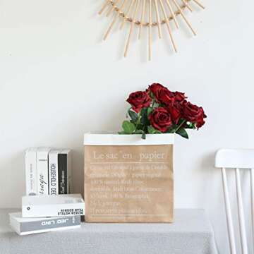 Nubry Wine Red Silk Rose Bouquet 10pcs for Events