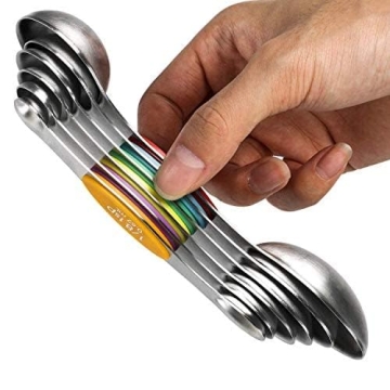 Magnetic Measuring Spoons Set - Stainless Steel Dual Sided