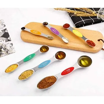 Magnetic Measuring Spoons Set - Stainless Steel Dual Sided