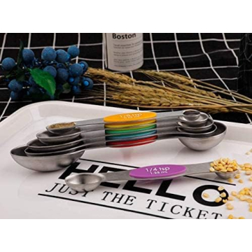 Magnetic Measuring Spoons Set - Stainless Steel Dual Sided