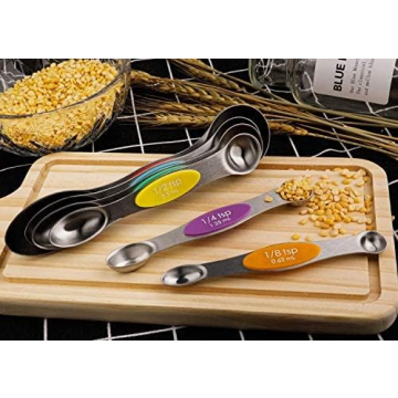 Magnetic Measuring Spoons Set - Stainless Steel Dual Sided