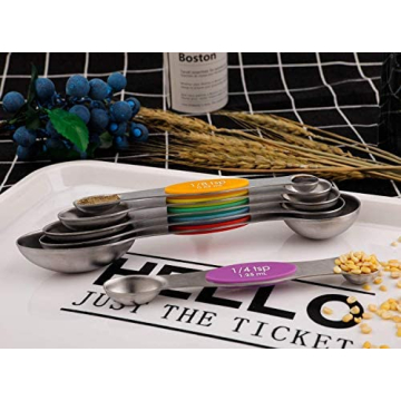 Magnetic Measuring Spoons Set - Stainless Steel Dual Sided