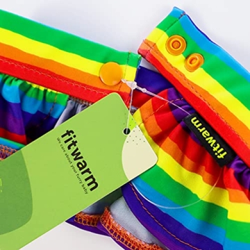 Fitwarm Rainbow Dog Bikini Set, Hawaiian Beach Swimsuit, Summer Dog Clothes for Small Dogs Girl, 2 Piece Dog Suit for Swimming and Bathing, Pet Luau Outfit, Multicolored, Small