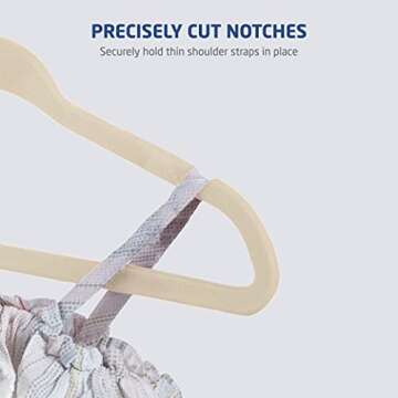 Zober Velvet Baby Hangers for Closet - Pack of 30 Non Slip Toddler Hangers for Shirts, Pants & Dresses w/ Swivel Hook - Durable Infant Hangers w/ Notches - Small Baby Hangers - Ivory