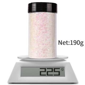 ANGXILIN Holographic Chunky Glitter, 190g/6.7oz Chunky and Fine Mixed Craft Glitter, Bulk Laser Sequin Glitter for Face Body Nail Art,Epoxy Resin Tumbler Jewelry Making Glitter (IRI Sky Blue)