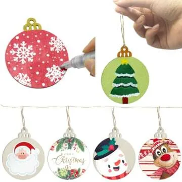 Hidreas 40 Pcs Wood Ornaments Christmas Crafts Kit