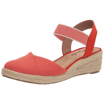 LifeStride Women’s Kimmie Espadrille Wedge Sandal - Comfortable and Stylish Loafer in Orange, Size...