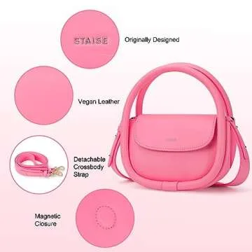 STAISE Designer Top Handle Shoulder Bags for Women, Trendy Small Crossbody Purses, Women’s Leather...