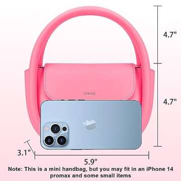 STAISE Designer Top Handle Shoulder Bags for Women, Trendy Small Crossbody Purses, Women’s Leather Handbags with Straps (Pink)