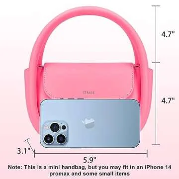 STAISE Designer Top Handle Shoulder Bags for Women, Trendy Small Crossbody Purses, Women’s Leather Handbags with Straps (Pink)
