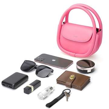 STAISE Designer Top Handle Shoulder Bags for Women, Trendy Small Crossbody Purses, Women’s Leather Handbags with Straps (Pink)