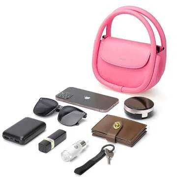 STAISE Designer Top Handle Shoulder Bags for Women, Trendy Small Crossbody Purses, Women’s Leather Handbags with Straps (Pink)