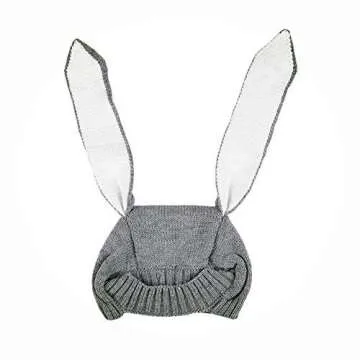 Charming Rabbit Ears Beanie Caps for Toddlers - Warm Knit Hats