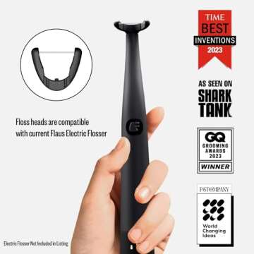 FLAUS Electric Flosser Refills (Shark Tank) 90ct Dental Floss Head Refills - Refillable Floss Picks, Easy Glide Flossing, Gentle Gum Care, Shred Proof, Dentist Recommended Tooth Flossers, Eco Friendly