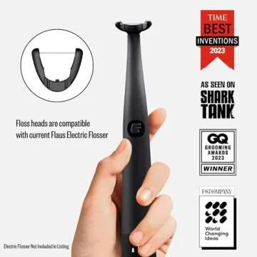 FLAUS Electric Flosser Refills (Shark Tank) 90ct Dental Floss Head Refills - Refillable Floss Picks, Easy Glide Flossing, Gentle Gum Care, Shred Proof, Dentist Recommended Tooth Flossers, Eco Friendly