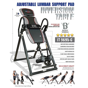 Body Vision IT 9695-G Heavy Duty Inversion Table for Back Pain Relief