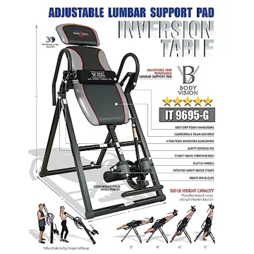 Body Vision IT 9695-G Heavy Duty Inversion Table for Back Pain Relief