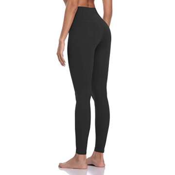 Colorfulkoala Women's Brushed Buttery Soft High Waisted Leggings Full Length Yoga Pants (S, Black)
