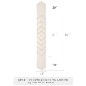 Mkono 100 Inches Boho Macrame Table Runner Woven Thanksgiving Christmas Party Decor Handmade Linen Placemats with Tassels Home Decoration for Dining Room Kitchen, 12 x 100 Inches