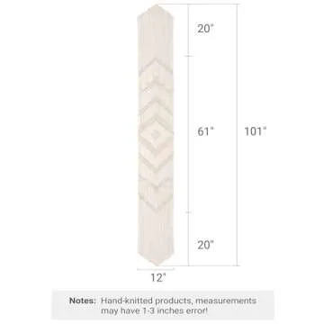 Mkono 100 Inches Boho Macrame Table Runner Woven Thanksgiving Christmas Party Decor Handmade Linen Placemats with Tassels Home Decoration for Dining Room Kitchen, 12 x 100 Inches