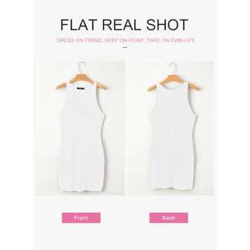 Dokotoo Swim Cover Up for Women 2025 Summer Sexy Cute Crewneck Sleeveless Hollow Out Crochet Knit Split Hem Tunic Swimsuit Coverup Beach Vacation Dresses White Small