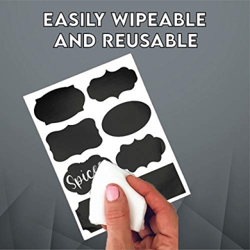 Mantah Chalkboard Label Stickers - 96 Reusable and Waterproof