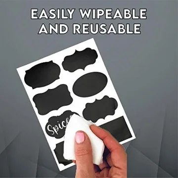 Mantah Chalkboard Label Stickers - 96 Reusable and Waterproof