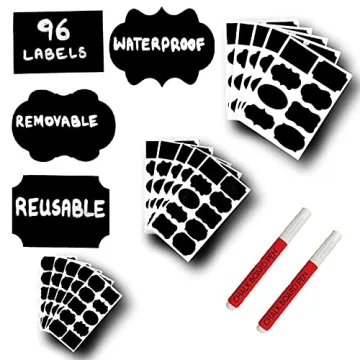 Mantah Chalkboard Label Stickers - 96 Reusable and Waterproof