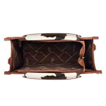 Wrangler Cow Print Tote Handbag and Bifold Credit Card Wallet Set