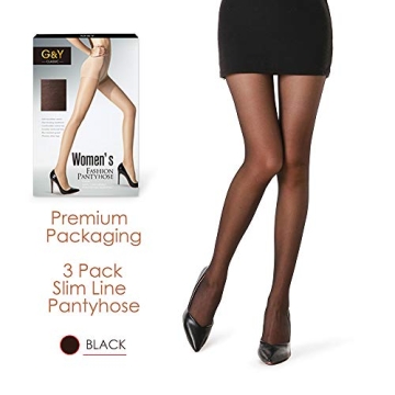 G&Y 3 Pairs Women's Sheer Control Top Tights