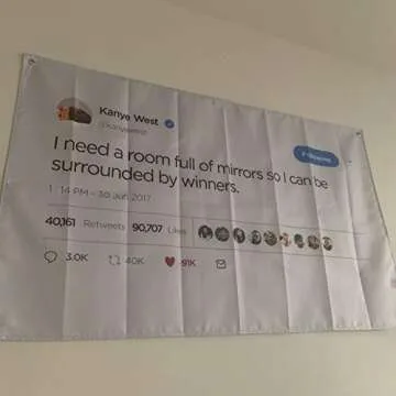 Probsin I Need A Room Full of Mirrors So I Can Be Surrounded by Winners Flag for Kanye Flags,3x5 Feet Flag,Funny Poster Durable Man Cave Wall Flag with Brass Grommets for College Dorm Room Decor