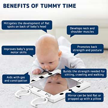 Nurture Smart Baby Mirror, Doctor Designed Large Crib, Floor or Wall Mirror for Babies - High Sensory Toys for Babies - Promotes Vision and Brain Development - Crib Toys for Infants - Safe Tummy Time