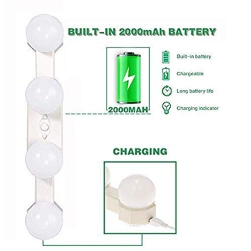 Cordless LED Vanity Mirror Light - Rechargeable & Adjustable