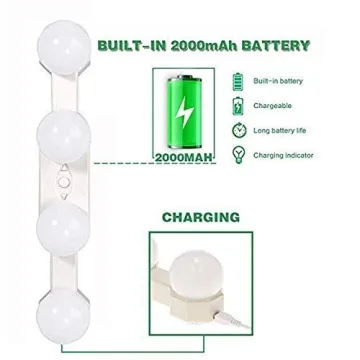 Cordless LED Vanity Mirror Light - Rechargeable & Adjustable