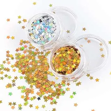 QIMYAR Five Star Glitter Decals for Stunning Nail Art