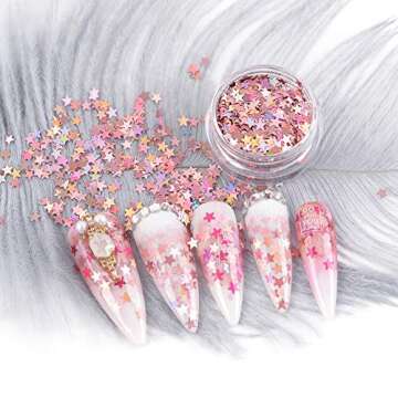 QIMYAR Five Star Glitter Decals for Stunning Nail Art