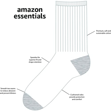 Amazon Essentials Unisex Toddlers' Cotton Crew Socks 10 Pairs