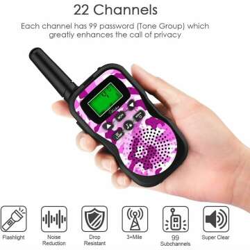 Kids Walkie Talkies - 3 Pack, 22 Channels