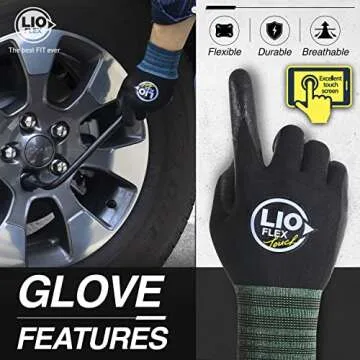 LIO FLEX Safety Work Gloves | Breathable, Touchscreen, Thin & Lightweight