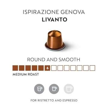 Nespresso Capsules Original Line, Livanto, Medium Roast Espresso Coffee, 50 Count Coffee Pods