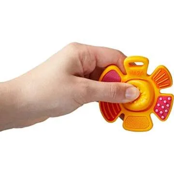 HABA Silicone Teethers for Babies 6-18 Months - Popping Flower Fidget Toy and Silicone Teether Ring and Grasping Toy for Safe Sensory Development - Dishwasher Safe Baby Essentials
