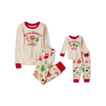 Sibling Matching Holiday Pajama Sets - Milk & Cookies for Santa