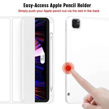 ZryXal iPad Pro 11 Inch Case with Pencil Holder and Smart Features