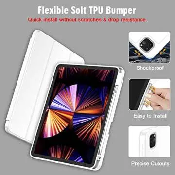 ZryXal iPad Pro 11 Inch Case with Pencil Holder and Smart Features