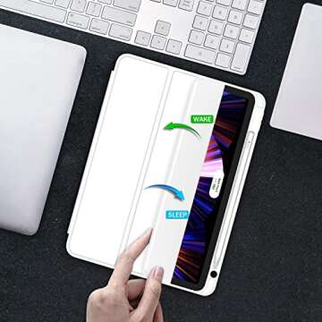 ZryXal iPad Pro 11 Inch Case with Pencil Holder and Smart Features