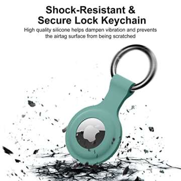 Silicone Airtag Holder, Zapica 4 Pack Air tag Keychain Compatible for Apple Airtag, Protective Airtags Case with Key Ring for Wallet, Luggage, Cat, Dog, Pets Collar,for Item Finder (Multi-Color)
