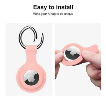 Silicone Airtag Holder, Zapica 4 Pack Air tag Keychain Compatible for Apple Airtag, Protective Airtags Case with Key Ring for Wallet, Luggage, Cat, Dog, Pets Collar,for Item Finder (Multi-Color)