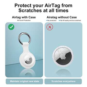 Silicone Airtag Holder, Zapica 4 Pack Air tag Keychain Compatible for Apple Airtag, Protective Airtags Case with Key Ring for Wallet, Luggage, Cat, Dog, Pets Collar,for Item Finder (Multi-Color)